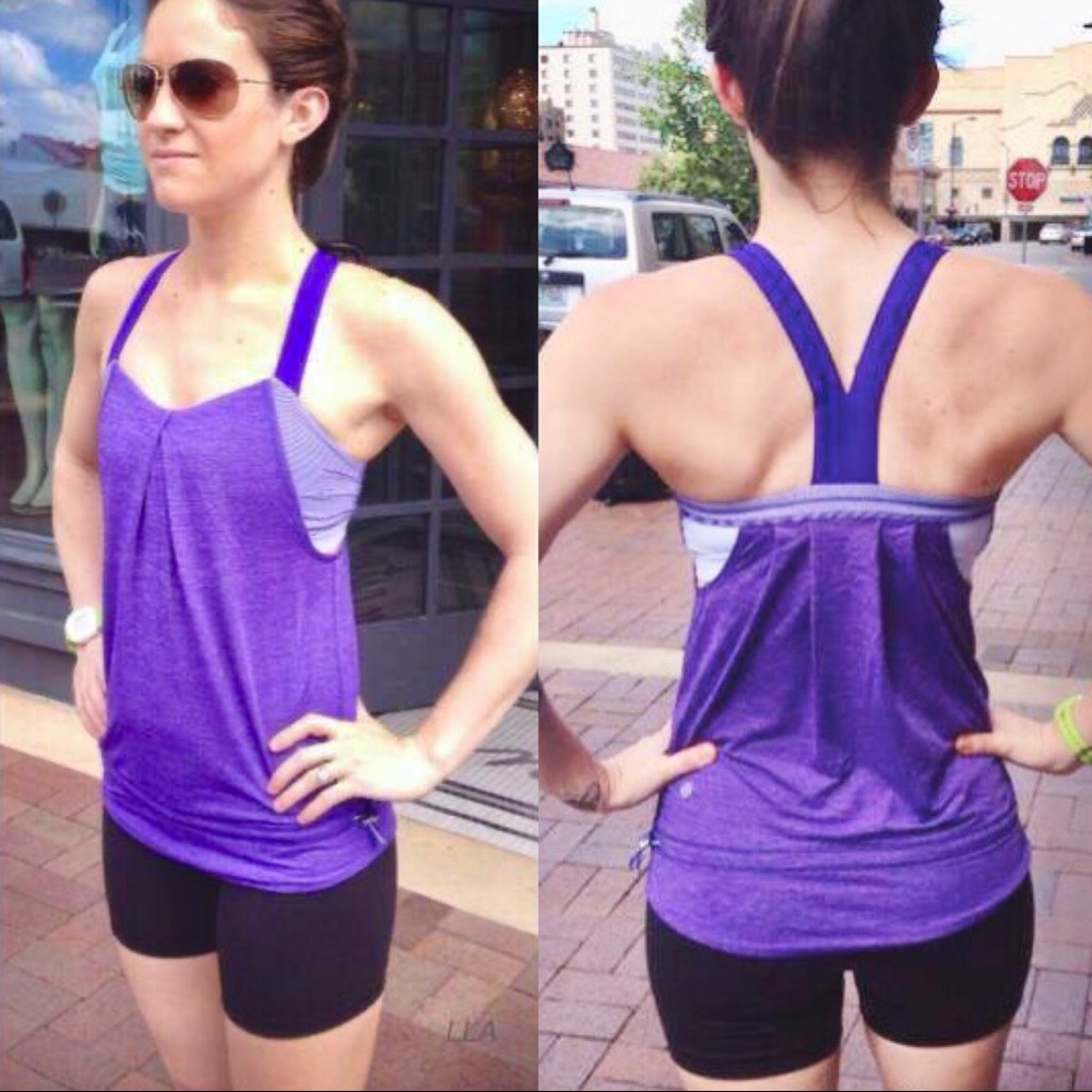 LULULEMON Rest Less Built-In Bra Purple Tank